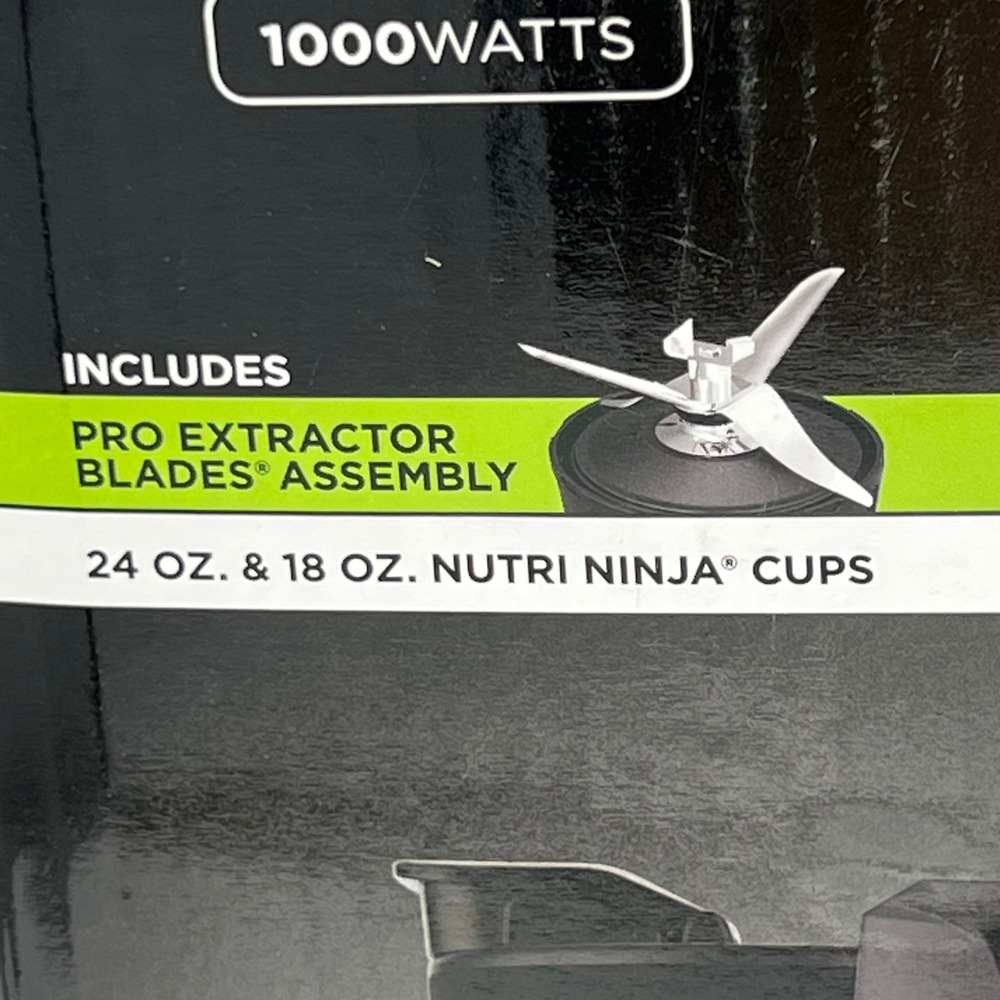 Nutri Ninja Blender BL480 Auto-iQ 1000W Silver Black New 18/24oz Cups - Picture 5 of 12